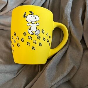 Peanuts Yellow Ceramic Mug with Black Text